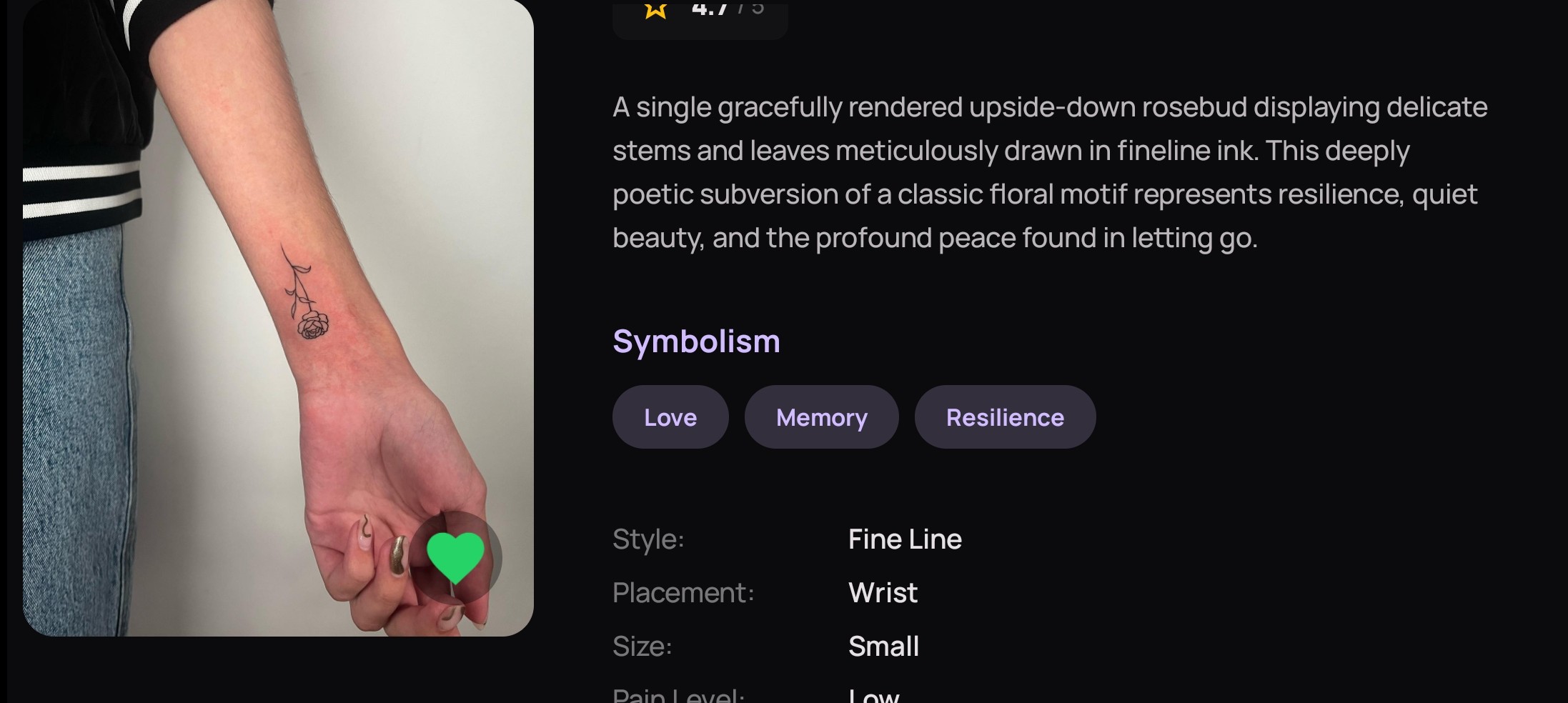 Fine line rose tattoo symbolism memory resilience detail