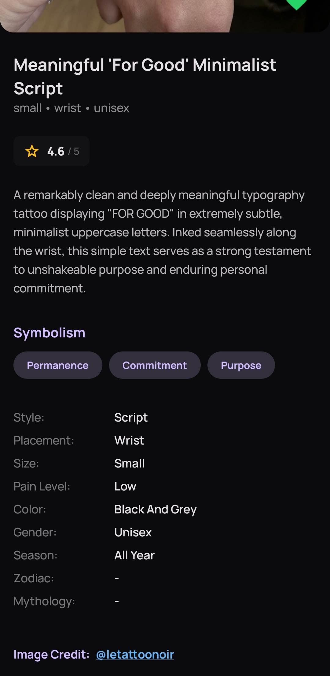 Wrist tattoo symbolism permanence commitment purpose